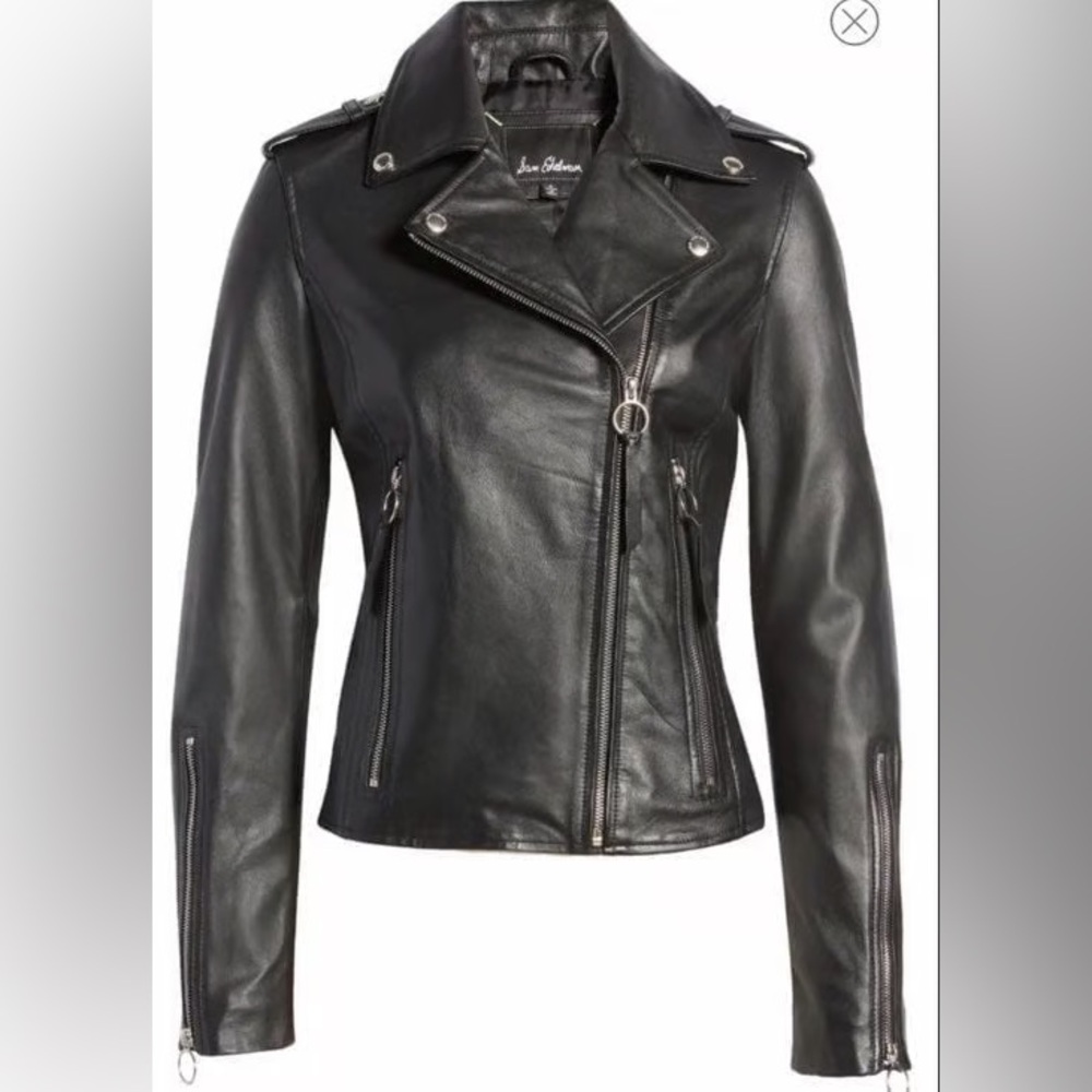 NWOT Sam Edelman Black Leather Biker Jacket